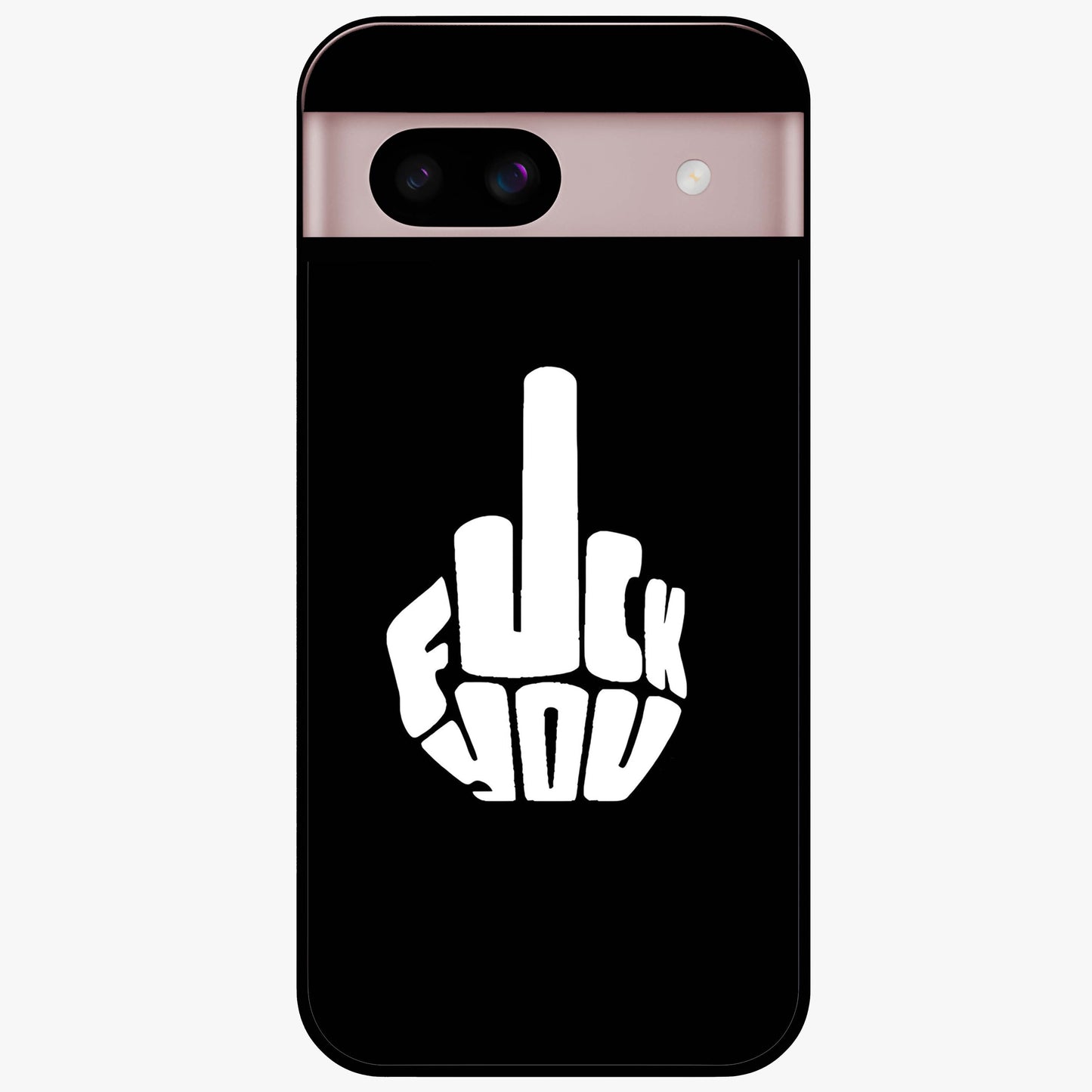 Rebel Mode On Glass Case showing flat back view with bold rebellious typography artwork and glossy glass finish.