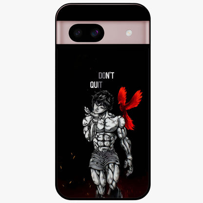 Rise Beyond Limits Glass Case showing flat back view with motivational typography artwork and glossy glass finish.