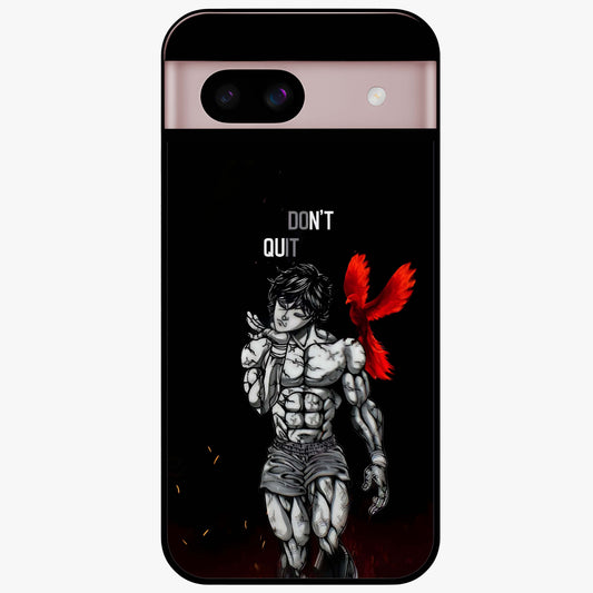 Rise Beyond Limits Glass Case showing flat back view with motivational typography artwork and glossy glass finish.