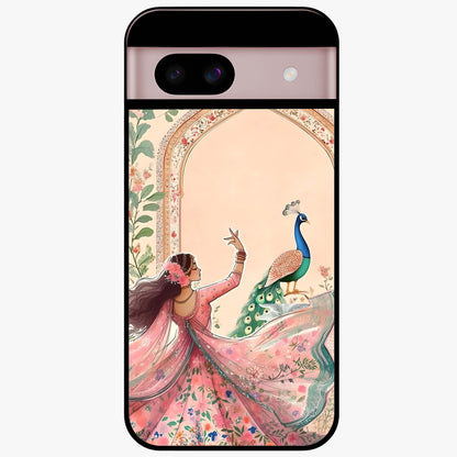 Royal Grace Muse Glass Case showing flat back view with elegant artistic artwork and glossy glass finish.