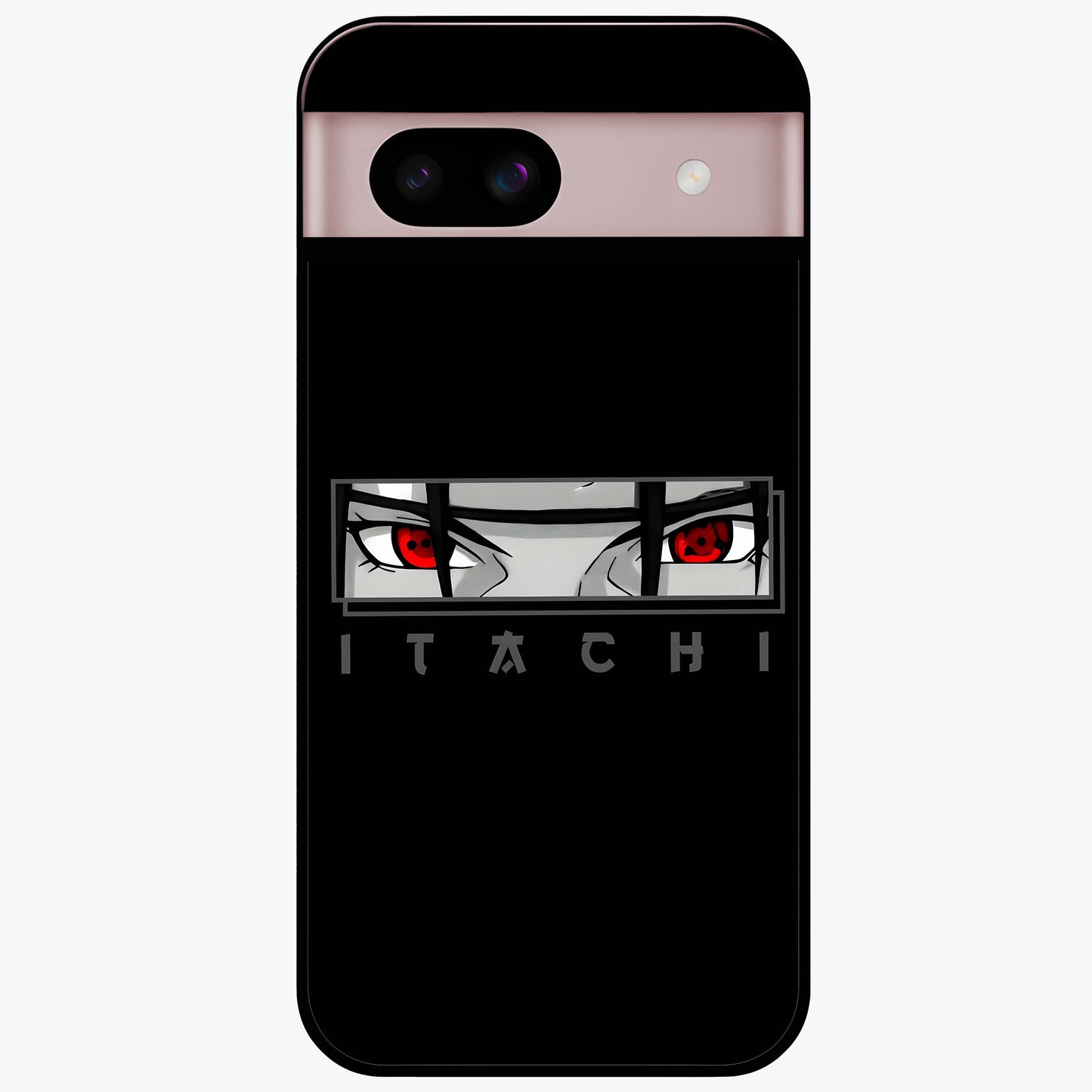 Scarlet Gaze Dominance Glass Case showing flat back view with striking red themed artwork and glossy glass finish.