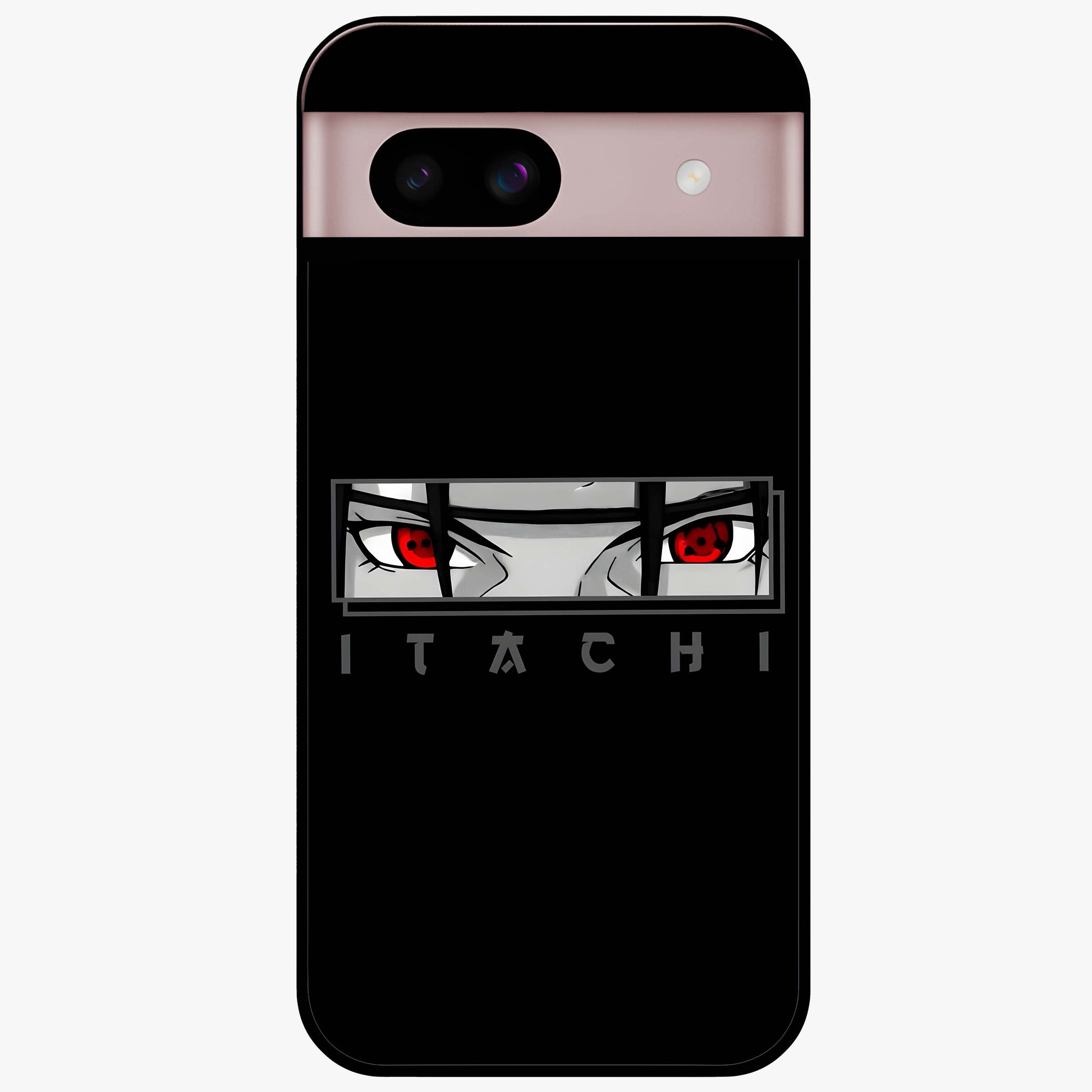Scarlet Gaze Dominance Glass Case showing flat back view with striking red themed artwork and glossy glass finish.