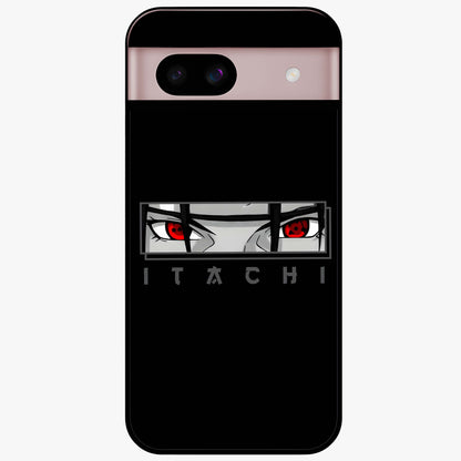 Scarlet Gaze Dominance Glass Case showing flat back view with striking red themed artwork and glossy glass finish.