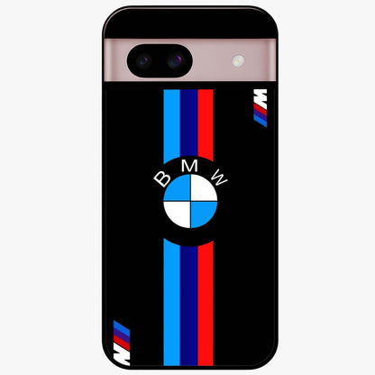 Turbo BMW Beast Glass Case showing flat back view with high performance sports car artwork and glossy glass finish.