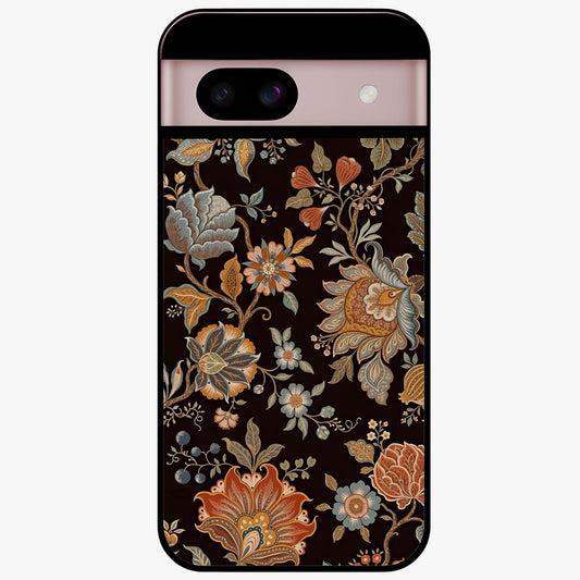 Vintage Floral Dream Glass Case showing flat back view with classic floral artwork and glossy glass finish.