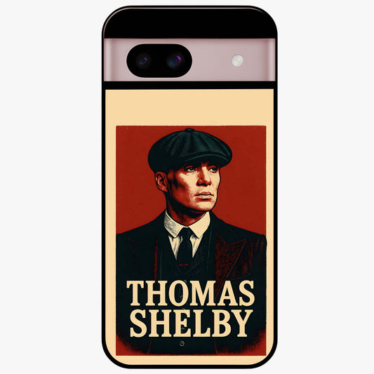 Vintage Mafia Authority Glass Case showing flat back view with bold vintage mafia inspired artwork and glossy glass finish.