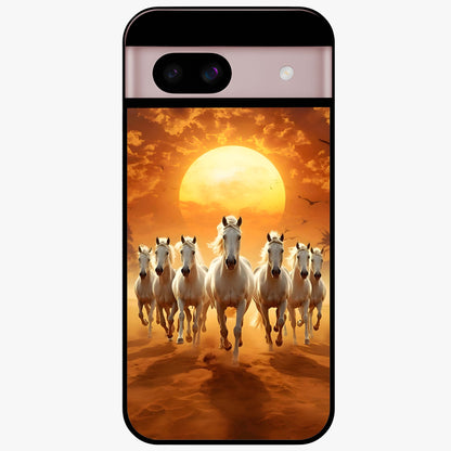 Wild Sunset Majesty Glass Case showing flat back view with majestic sunset landscape artwork and glossy glass finish.