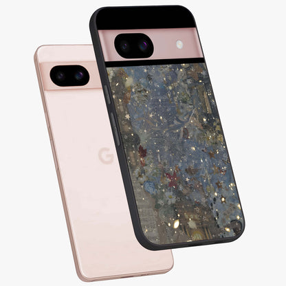 Aesthetic Astrolophia Glass Case displayed in angled mockup highlighting artistic aesthetic elements and smooth glass surface.