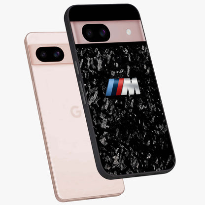 Carbon Speed Mark Glass Case displayed in angled mockup highlighting racing inspired carbon design and sleek aesthetic style.