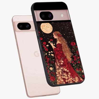 Crimson Dreams Glass Case displayed in angled mockup highlighting soft crimson aesthetic design with artistic theme.