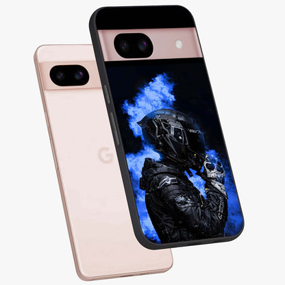 Cyber Sentinel Protocol Glass Case displayed in angled mockup highlighting digital cyber design with sci-fi aesthetic style.