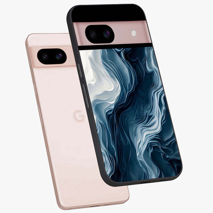 Ethereal Paper Marble Glass Case displayed in angled mockup highlighting elegant marble pattern with modern aesthetic style.