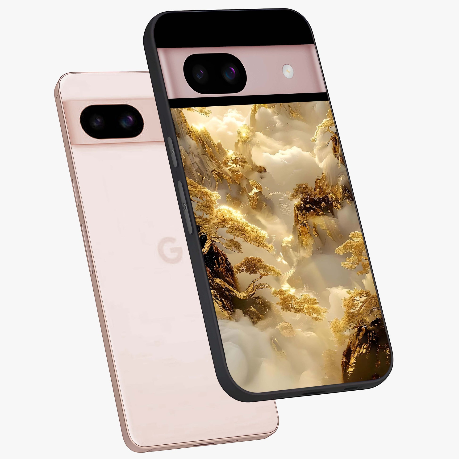 Gates Of Illumination Glass Case displayed in angled mockup highlighting radiant portal inspired design with fantasy aesthetic.