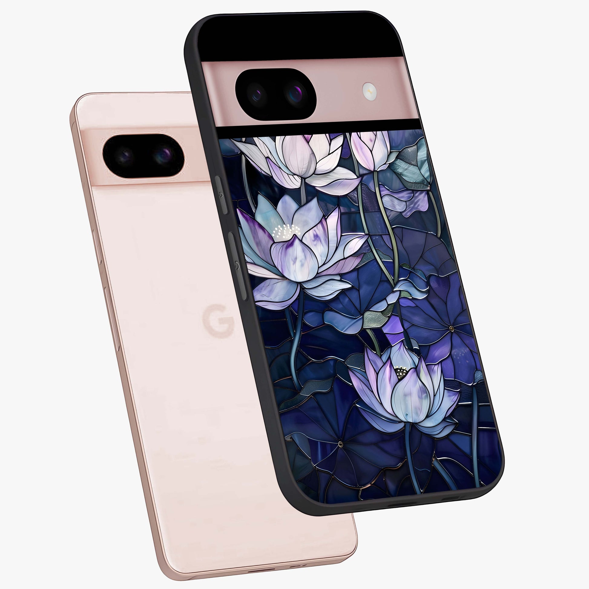 Gloss Petal Rush Glass Case displayed in angled mockup highlighting vibrant petal design with elegant floral aesthetic.