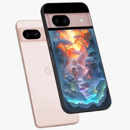 Glow Forest Portal Glass Case displayed in angled mockup highlighting mystical forest design with magical glowing aesthetic.