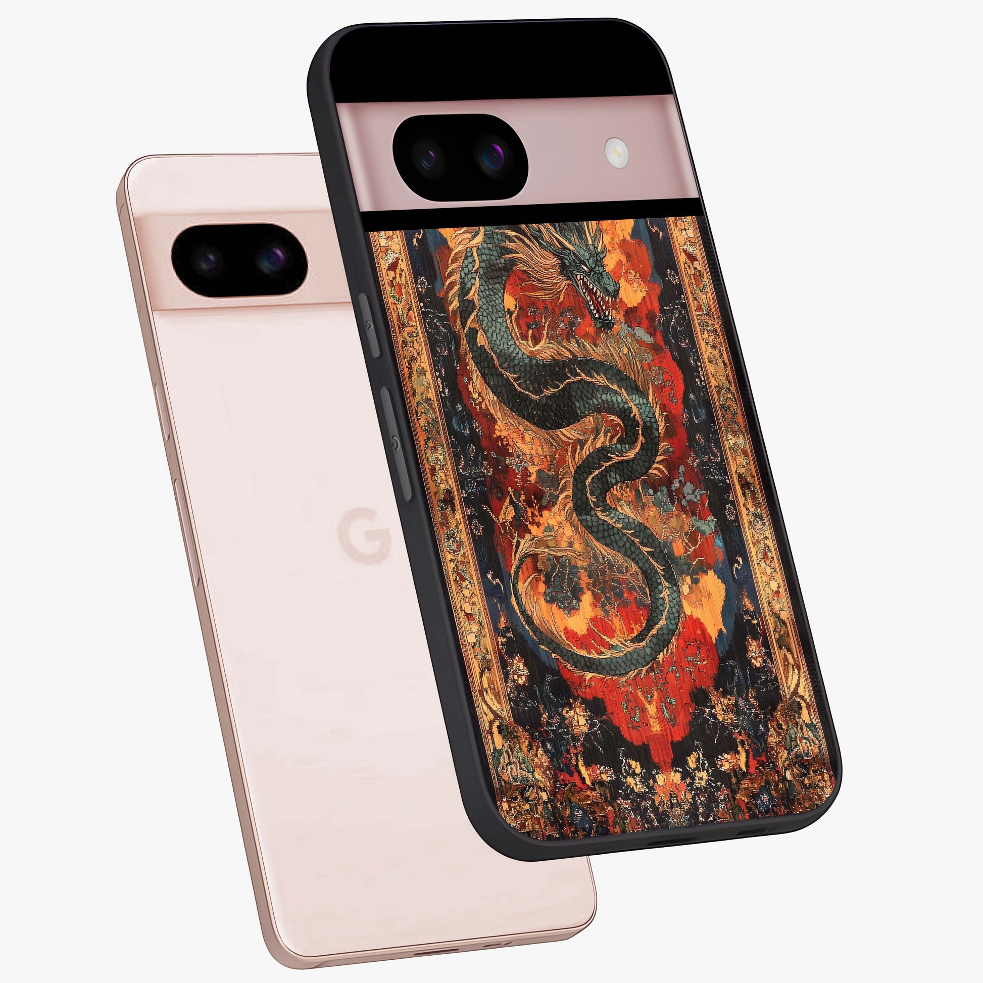 Inferno Dragon Soul Glass Case displayed in angled mockup highlighting powerful dragon illustration with inferno aesthetic.