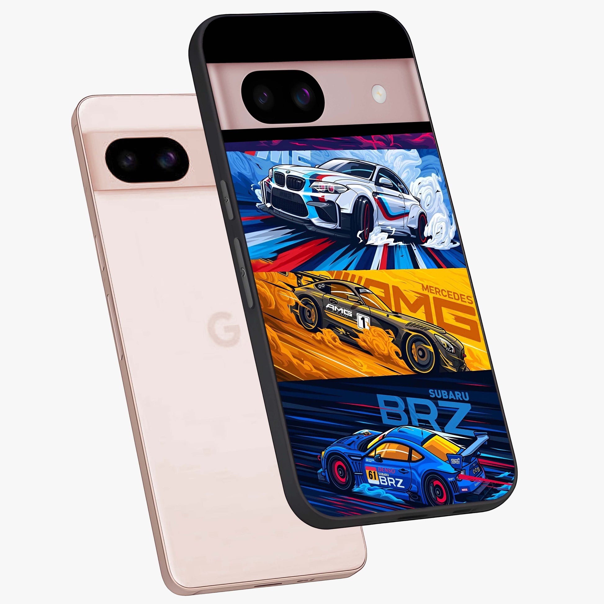 JDM Sports Car Glass Case displayed in angled mockup highlighting sleek Japanese racing car design with automotive aesthetic.