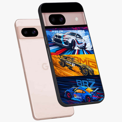 JDM Sports Car Glass Case displayed in angled mockup highlighting sleek Japanese racing car design with automotive aesthetic.