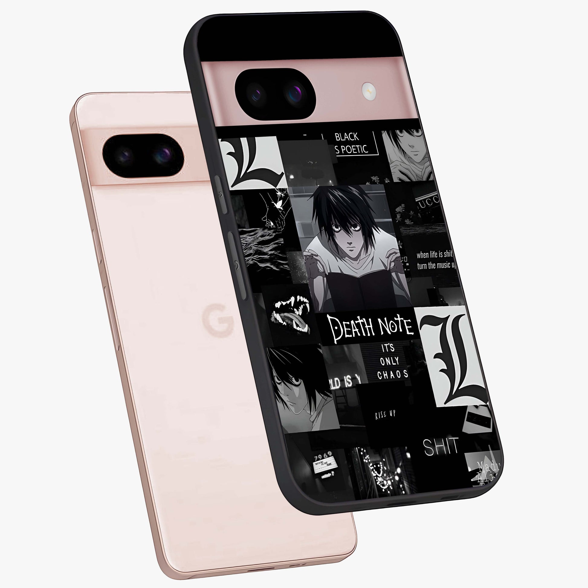 Midnight Chaos Mind Glass Case displayed in angled mockup highlighting chaotic artistic design with dramatic midnight aesthetic.