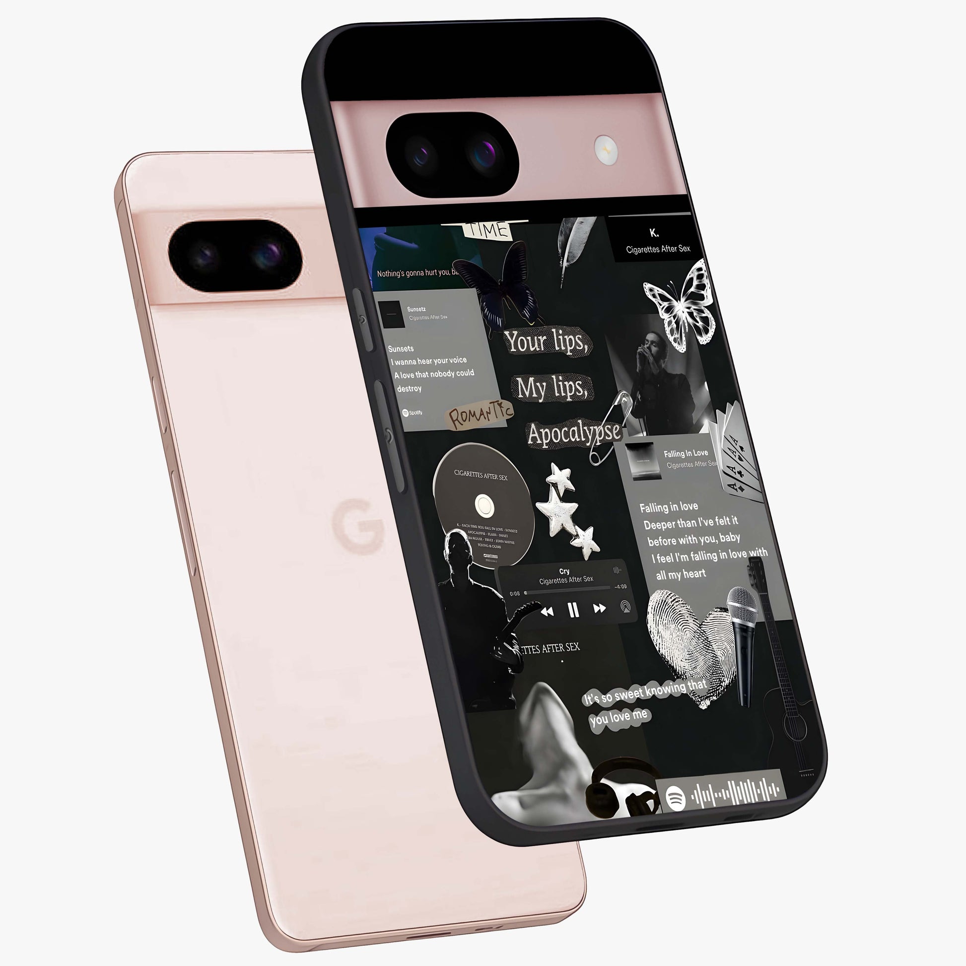 Midnight Love Echo Glass Case displayed in angled mockup highlighting elegant love inspired design with deep aesthetic style.