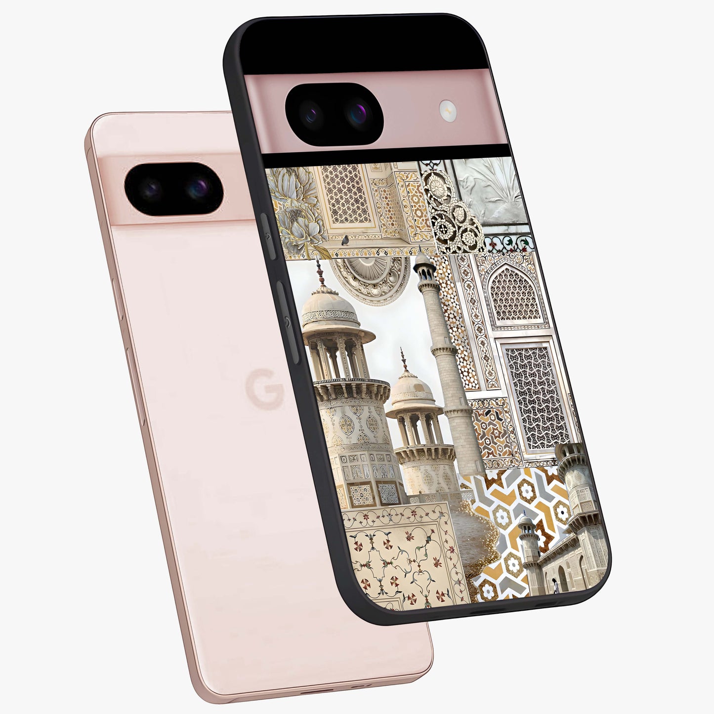 Mughal Marble Legacy Glass Case displayed in angled mockup highlighting elegant heritage marble artwork with royal aesthetic.
