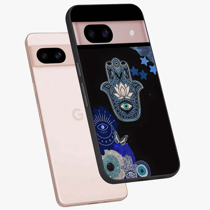 Mystic Hand Aura Glass Case displayed in angled mockup highlighting magical aura design with spiritual aesthetic style.