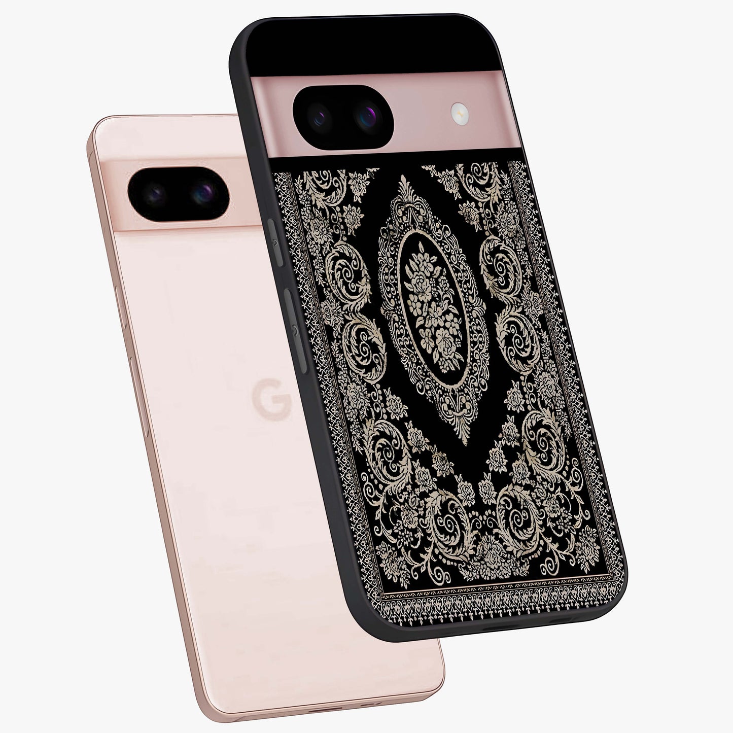 Noir Bloom Elegance Glass Case displayed in angled mockup highlighting refined flower design with stylish noir aesthetic.