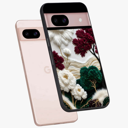 Radiant Bloom Elegance Glass Case displayed in angled mockup highlighting graceful floral design with radiant aesthetic style.