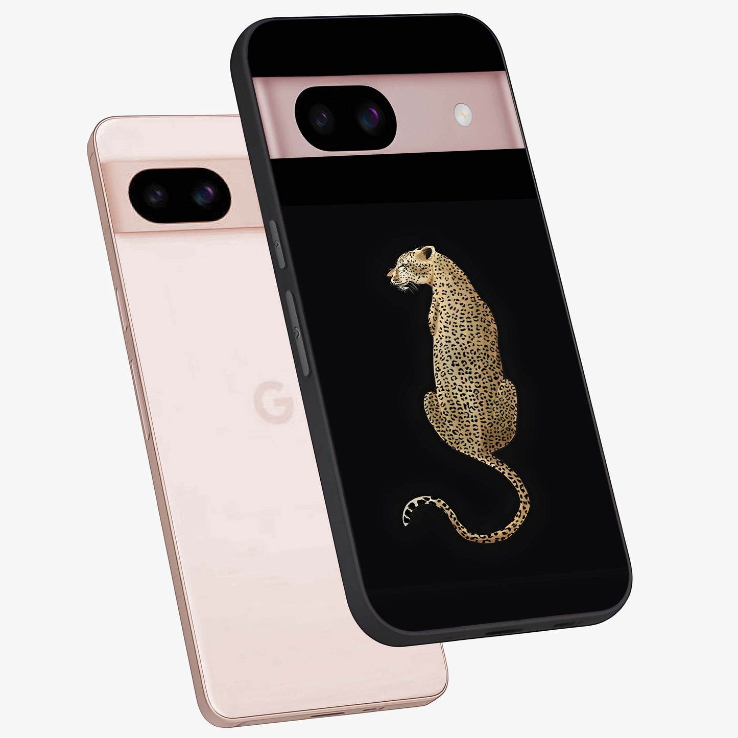 Regal Leopard Glass Case displayed in angled mockup highlighting powerful animal illustration with stylish wild aesthetic.