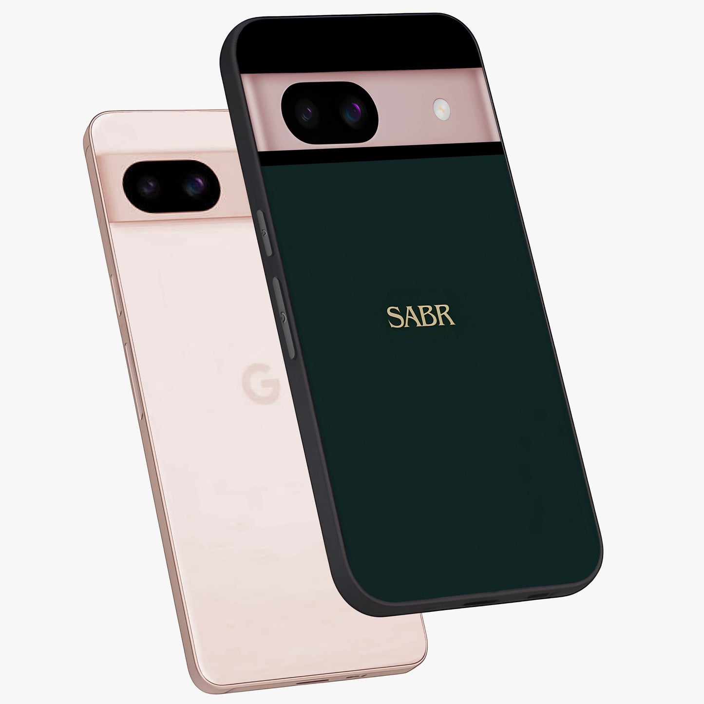 Sabr Minimal Patience Glass Case displayed in angled mockup highlighting simple inspirational design with clean aesthetic style.