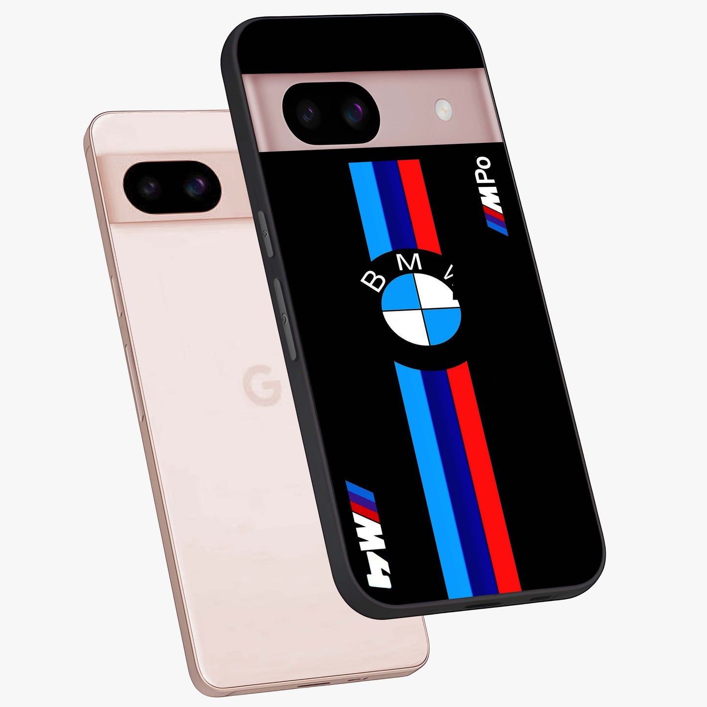 Turbo BMW Beast Glass Case displayed in angled mockup highlighting sleek racing car design with bold automotive aesthetic.