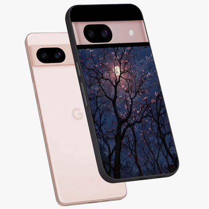 Twilight Sakura Serenade Glass Case displayed in angled mockup highlighting delicate sakura flower design with dreamy aesthetic.