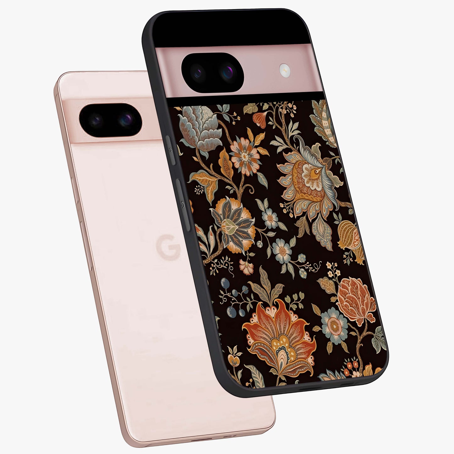 Vintage Floral Dream Glass Case displayed in angled mockup highlighting elegant vintage flower design with soft aesthetic style.