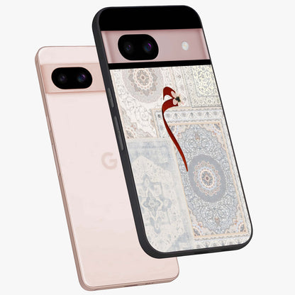 White Aesthetic Bow Glass Case displayed in angled mockup highlighting clean bow design with soft aesthetic style.
