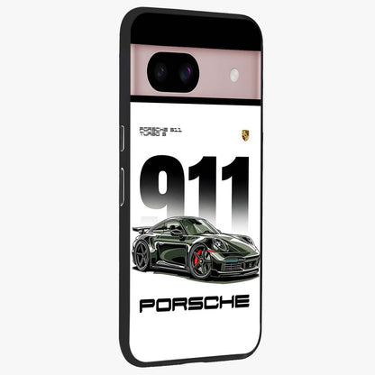 911 Turbo Dominance Glass Case upright perspective showcasing powerful racing design and modern automotive aesthetic.