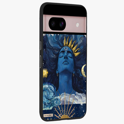 Aesthetic Lord Shiva Glass Case upright view showcasing powerful Lord Shiva artwork with devotional theme.
