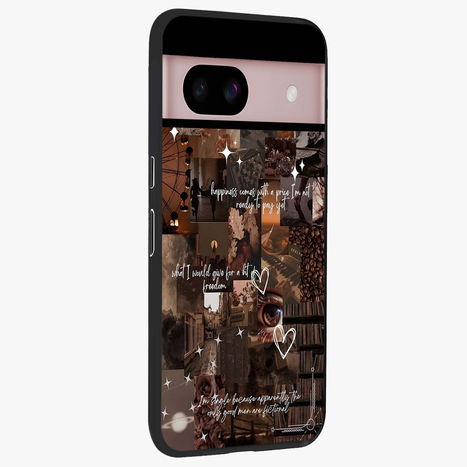 Bittersweet Aesthetic Chaos Glass Case upright view showcasing bold artistic chaos design with modern aesthetic style.