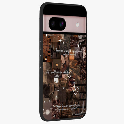 Bittersweet Aesthetic Chaos Glass Case upright view showcasing bold artistic chaos design with modern aesthetic style.