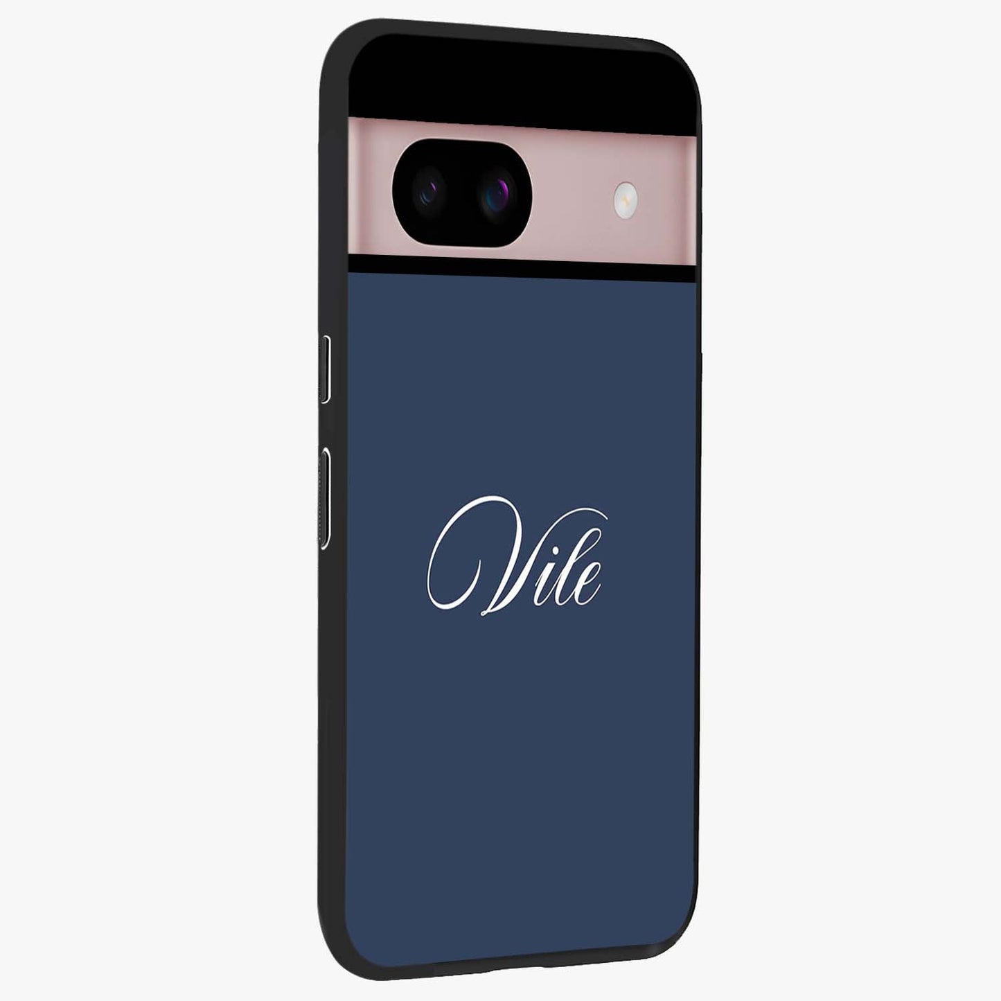 Blue Vintage Floral Pattern Glass Case displayed in angled mockup highlighting classic blue floral pattern and retro aesthetic design.