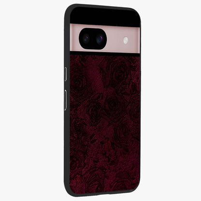 Crimson Fade Flow Glass Case upright view showcasing dynamic crimson flow artwork with stylish abstract theme.