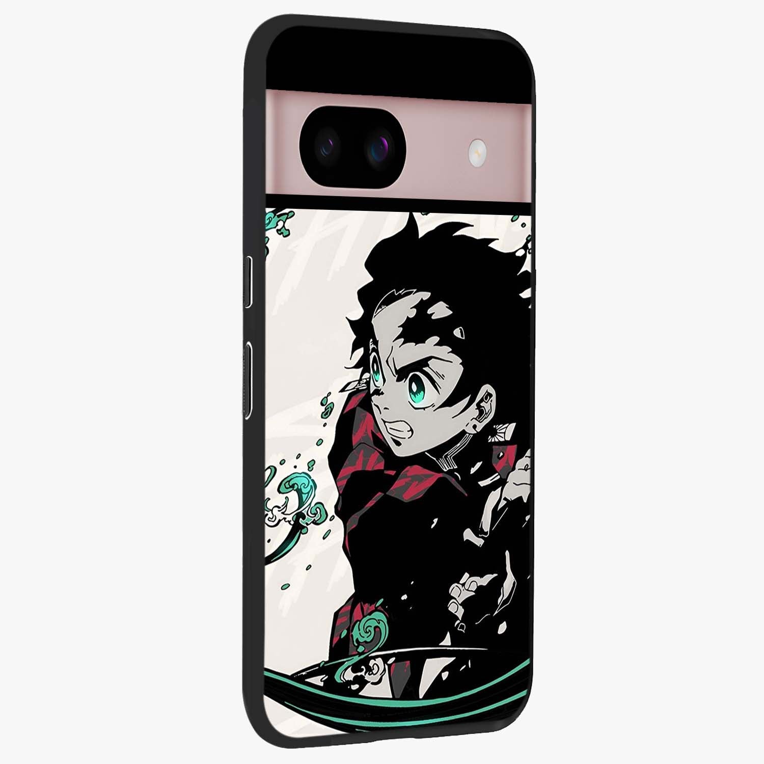 Demon Slayer Glass Case upright view showcasing powerful anime artwork with intense warrior theme.