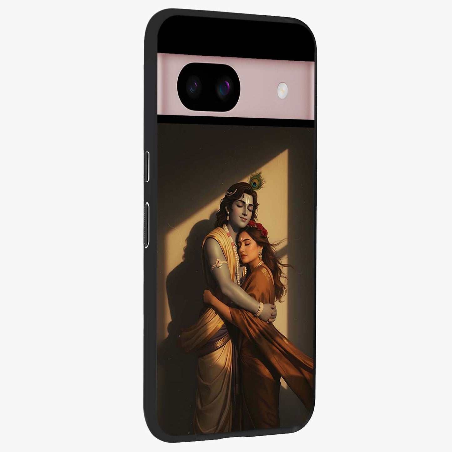Divine Eternal Love Glass Case upright view showcasing graceful spiritual artwork with eternal love theme.