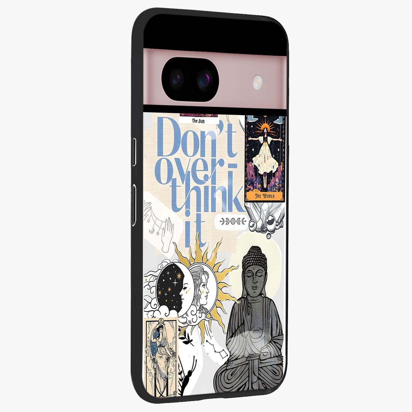 Ethereal Thoughts Glass Case upright view showcasing delicate artistic composition with peaceful dreamy theme.