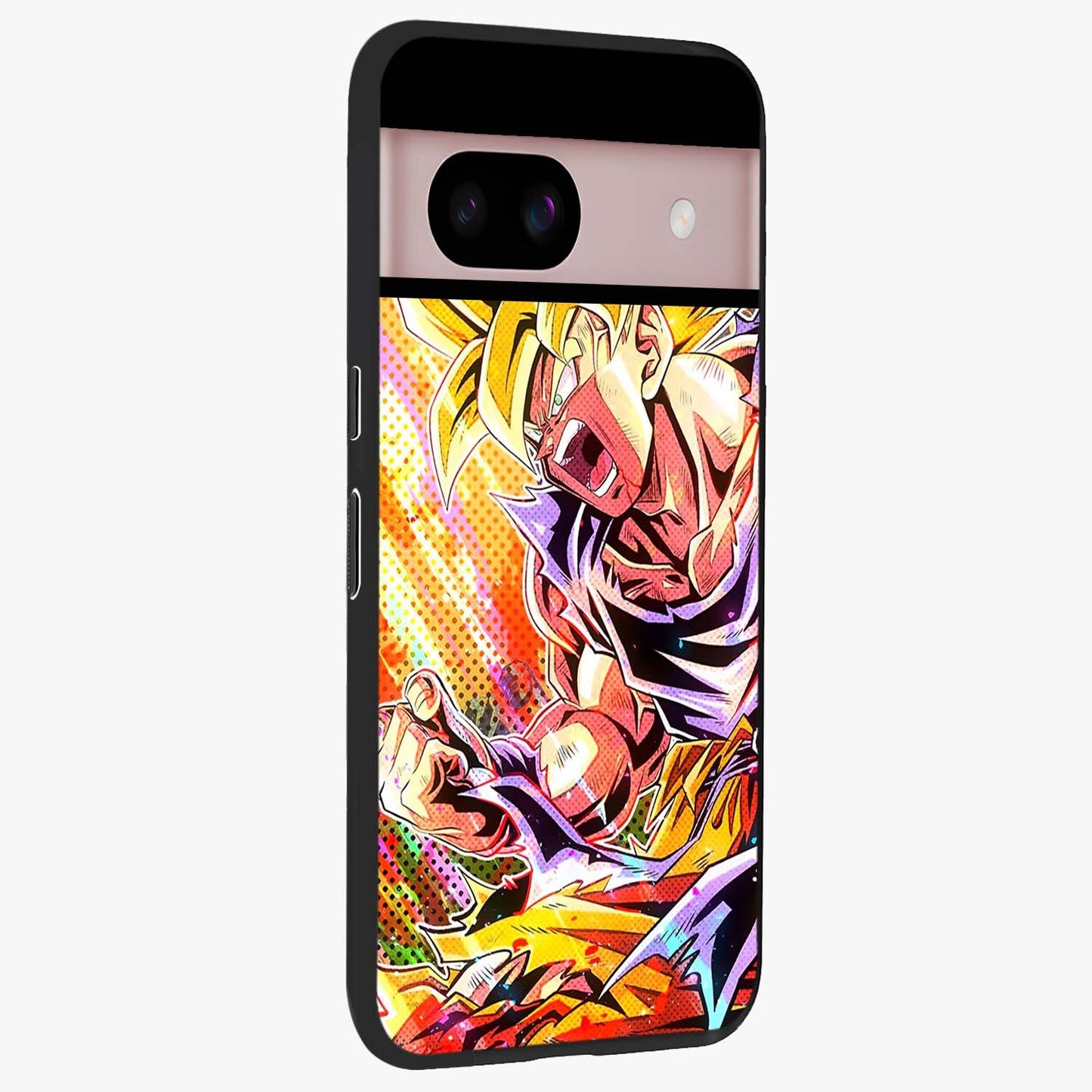 Firing Goku Glass Case upright view showcasing energetic anime artwork with bold warrior theme.