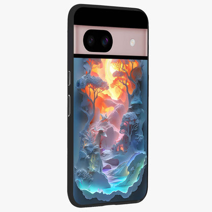 Glow Forest Portal Glass Case upright view showcasing enchanted forest portal artwork with fantasy nature theme.
