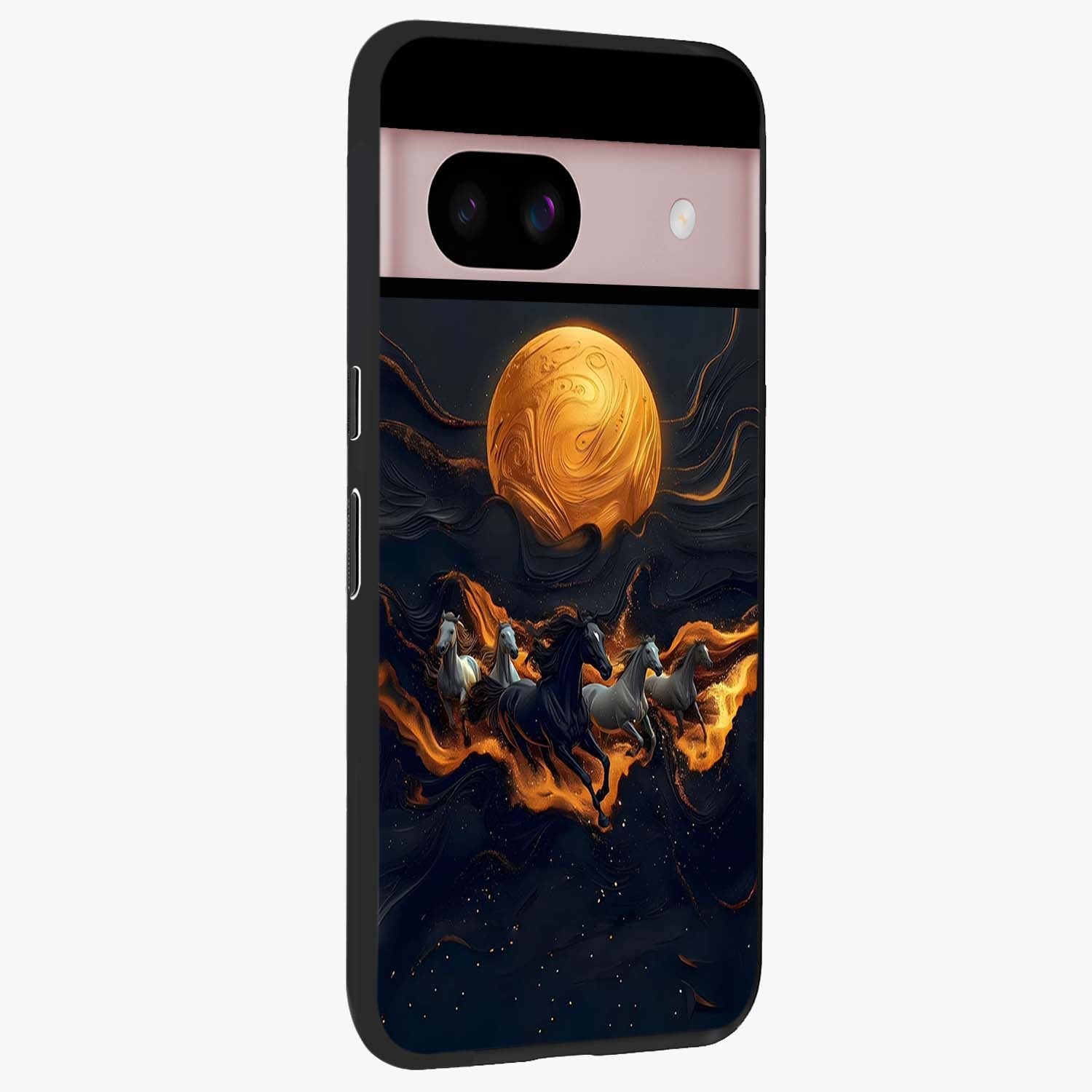 Golden Royal Heritage Glass Case upright view showcasing elegant royal artwork with classic heritage theme.