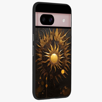 Golden Sun Majesty Glass Case upright view showcasing haunting graveyard artwork with dramatic dark theme.