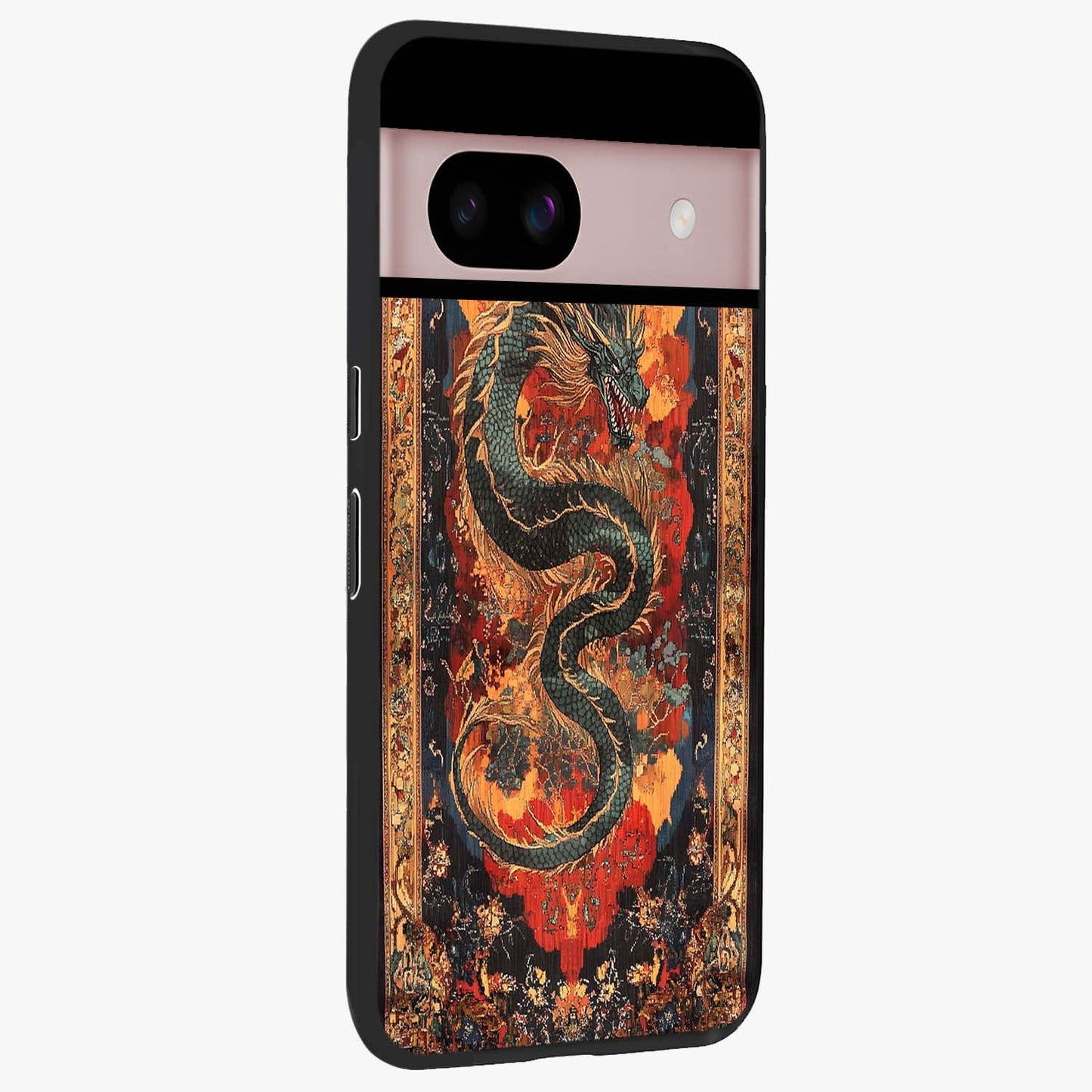 Inferno Dragon Soul Glass Case upright view showcasing intense dragon artwork with fantasy fire theme.