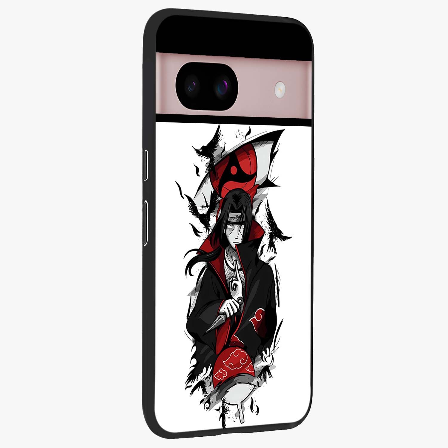 Itachi Limited Edition Naruto Anime Glass Case upright view showcasing intense anime artwork with powerful character theme.