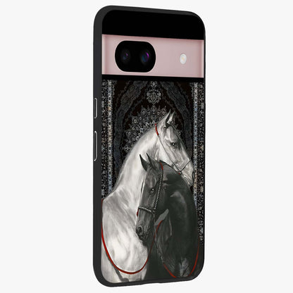 Majestic Ride Legacy Glass Case upright view showcasing dynamic ride inspired artwork with modern automotive theme.